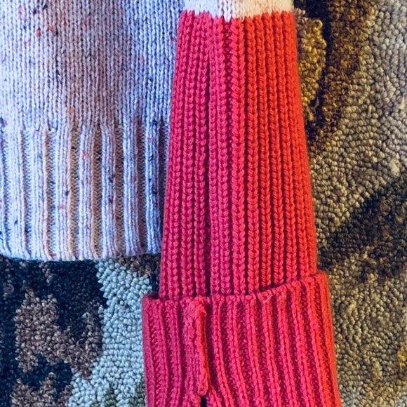 Fossil Sz S Womens Sweater Pullover Long Sleeve Wool Blend Peach Melange/Orange - Picture 5 of 10